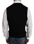 Dolce & Gabbana Sleek Black Cotton Formal Vest