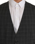 Dolce & Gabbana Elegant Checkered Wool Vest for the Urbane Man