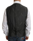 Dolce & Gabbana Elegant Checkered Wool Vest for the Urbane Man