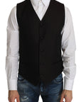Dolce & Gabbana Elegant Black Silk Blend Formal Vest