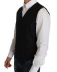 Dolce & Gabbana Elegant Black Silk Blend Formal Vest