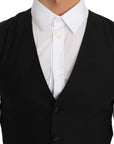 Dolce & Gabbana Sleek Black Wool Blend Formal Vest