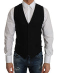 Dolce & Gabbana Sleek Black Wool Blend Formal Vest