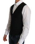 Dolce & Gabbana Sleek Black Wool Blend Formal Vest