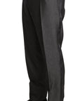 Dolce & Gabbana Elegant Patterned Gray Wool Blend Trousers