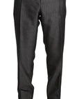 Dolce & Gabbana Elegant Patterned Gray Wool Blend Trousers