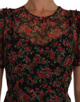 Dolce & Gabbana Elegant Floral A-Line Silk Dress