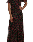 Dolce & Gabbana Elegant Floral A-Line Silk Dress