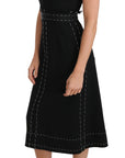 Dolce & Gabbana Elegant Black Sheath Wool Dress