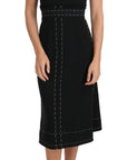 Dolce & Gabbana Elegant Black Sheath Wool Dress
