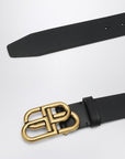 Balenciaga Balenciaga Black leather BB belt