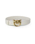 PINKO Cream Leather Belt