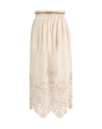 Zimmermann Wylie Embroidered Midi Skirt