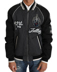 Dolce & Gabbana Elegant Sequined Black Bomber Jacket