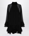Valentino Valentino Semi transparent black silk dress