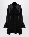 Valentino Valentino Semi transparent black silk dress