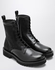 Valentino Garavani Valentino Garavani Black Combat Boot in technical fabric and Toile Iconographe calfskin