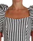 Dolce & Gabbana Elegant Cropped Corset Top with Crystal Buttons