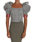 Dolce & Gabbana Elegant Cropped Corset Top with Crystal Buttons