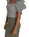 Dolce & Gabbana Elegant Cropped Corset Top with Crystal Buttons