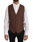 Dolce & Gabbana Sleek Bronze & Gray Formal Vest Slim Fit