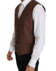 Dolce & Gabbana Sleek Bronze & Gray Formal Vest Slim Fit