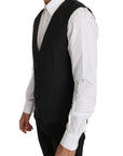 Dolce & Gabbana Elegant Slim Fit Gray Wool Vest