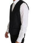 Dolce & Gabbana Elegant Gray Slim-Fit Wool-Silk Vest