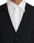 Dolce & Gabbana Elegant Gray Slim-Fit Wool-Silk Vest