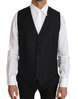 Dolce & Gabbana Elegant Gray Slim-Fit Wool-Silk Vest