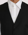 Dolce & Gabbana Sleek Black Wool-Silk Formal Vest