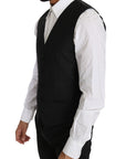 Dolce & Gabbana Sleek Black Wool-Silk Formal Vest