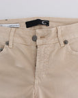Cavalli Beige Cotton Stretch Slim Fit Jeans
