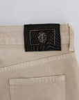 Cavalli Beige Cotton Stretch Slim Fit Jeans