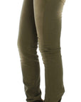 Cavalli Green Slim Fit Cotton Stretch Jeans