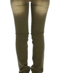 Cavalli Green Slim Fit Cotton Stretch Jeans