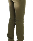 Cavalli Green Slim Fit Cotton Stretch Jeans