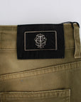 Cavalli Green Slim Fit Cotton Stretch Jeans
