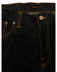 Nudie Jeans Black Cotton Men Jeans