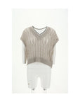 Brunello Cucinelli Openwork knit design Vest with sequins