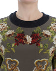 Dolce & Gabbana Enchanted Sicily Silk Crewneck Blouse