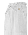 Yes Zee White Linen Jeans & Pant