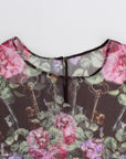 Dolce & Gabbana Elegant Floral Silk Blouse with Cap Sleeves