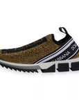 Dolce & Gabbana Gold Rhinestones Sorrento Sneakers Shoes
