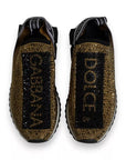 Dolce & Gabbana Gold Rhinestones Sorrento Sneakers Shoes