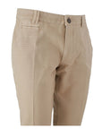 Yes Zee Beige Cotton Jeans & Pant