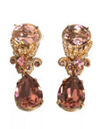Dolce & Gabbana Gold 925 Sterling Silver Crystal Jewelry Dangling Brooch