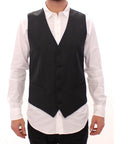 Dolce & Gabbana Elegant Gray Striped Dress Vest