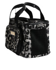 Dolce & Gabbana Multicolor Leopard Print Pet Carry Logo Plaque Bag