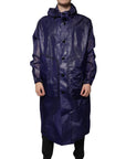 Dolce & Gabbana Dark Blue Cotton Hooded Men Raincoat Jacket
